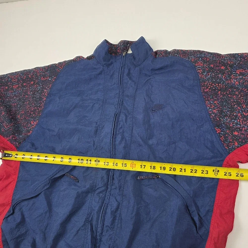 VTG 90s Nike Jacket Mens XL Blue Red Full Zip Colorblock Windbreaker Retro